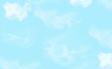 Wall Mural - light blue watercolor background hand-drawn