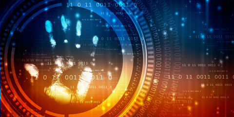 Poster - Fingerprint Scanning Technology Concept 2d Illustration