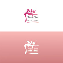 Elegant Tasty Cake Logo Design. Vector Image.