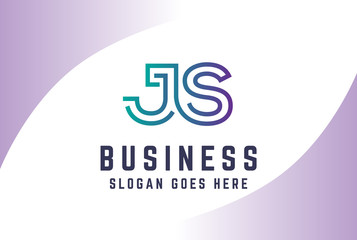 Wall Mural - green purple gradient initial letter js logo vector template