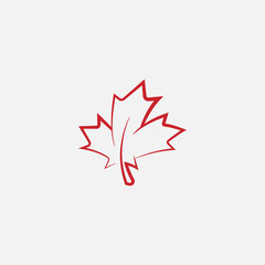 Wall Mural - maple leaf logo template vector icon illustration, maple leaf linear vector illustration, canadian v