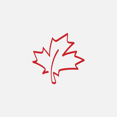 Wall Mural - maple leaf logo template vector icon illustration, maple leaf linear vector illustration, canadian v