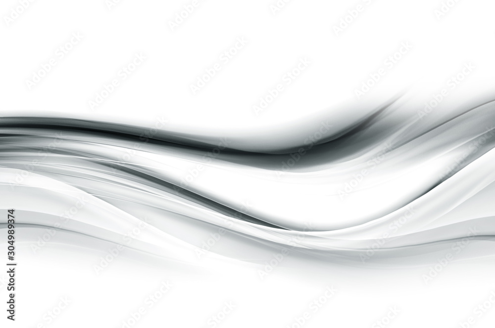 Grey modern shiny background. Flowing waves backdrop. - obrazy, fototapety, plakaty 
