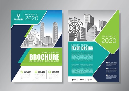 Business abstract vector template. Brochure design, cover modern layout, annual report, poster, flyer in A4 with colorful triangles, geometric shapes for tech, science, market with light background
