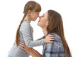 © Pixel-Shot - Portrait of happy mother and daughter on white background