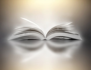 Poster - The concept of education of knowledge in the opening of the old book in the library, along with the magical magic that flew out of the book to the goal of success in the classroom.