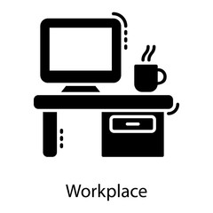 Canvas Print -  Office Workplace Vector 