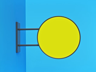 Poster - Empty blank round mock up sign board for advertising. minimal style isolated object. 3d rendering