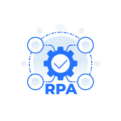 Sticker - RPA, robotic process automation concept, vector