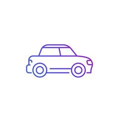 Sticker - sedan, vector line icon on white