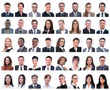 © ASDF - collage of portraits of successful employees isolated on white