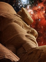 Wall Mural - ramses ii and star cluster bursts (elements of this image furnished by nasa)