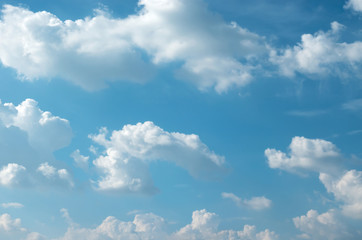 beautiful blue sky with white cloud for nature background, sunny day in summer