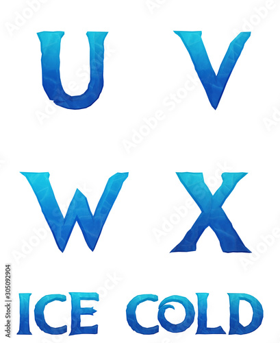Fotomural Ice Cold Alphabet - 3D Illustration