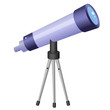 © oleon17 - Color image of cartoon telescope on white background. Space and astronomy. Vector illustration for kids.