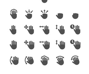 Poster - Gesture v3 UI Pixel Perfect Well-crafted Vector Solid Icons 48x48 Ready for 24x24 Grid for Web Graphics and Apps. Simple Minimal Pictogram