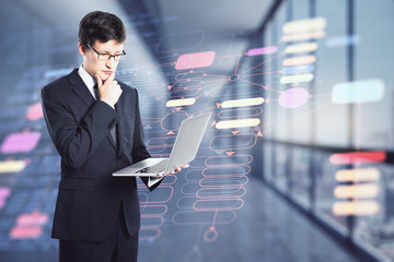 Poster - Businessman with laptop