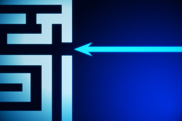 Poster - Abstract labyrinth with arrow