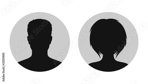 Photographie Man and woman head icon silhouette