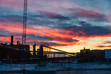 sunset at port