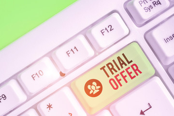 Aufkleber - Text sign showing Trial Offer. Business photo text A temporary free or discounted offer of a product or services