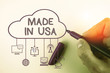 © Zofia - Writing note showing Made In Usa. Business concept for American brand United States Manufactured Local product