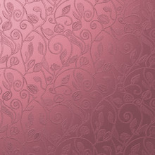 Rose Gold Metallic Plate With Floral Design Embossed For Creative Festive Backgrounds, Backdrops And Elegant Surface Design Templates