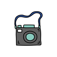 Sticker - photographic camera device isolated icon