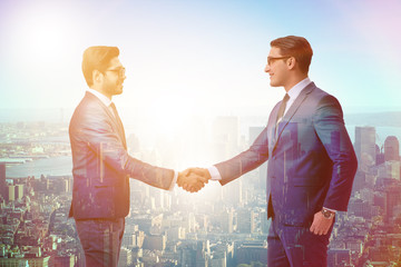 Businessman shaking hands in agreement