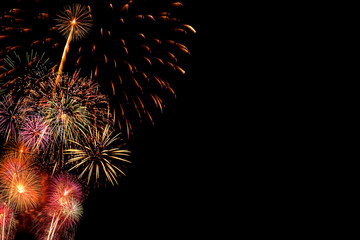 Wall Mural - festival fireworks on black backgrounds