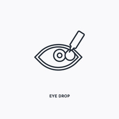 Wall Mural - Eye drop outline icon. Simple linear element illustration. Isolated line Eye drop icon on white background. Thin stroke sign can be used for web, mobile and UI.