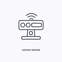 Wall Mural - Motion sensor outline icon. Simple linear element illustration. Isolated line Motion sensor icon on white background. Thin stroke sign can be used for web, mobile and UI.