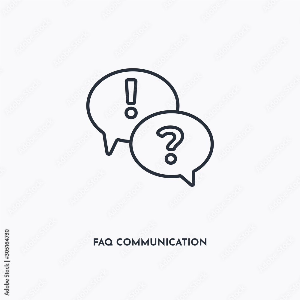 Faq communication outline icon. Simple linear element illustration ...