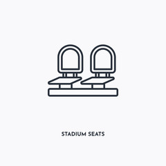 stadium seats outline icon. Simple linear element illustration. Isolated line stadium seats icon on white background. Thin stroke sign can be used for web, mobile and UI.