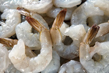 Large Raw Peeled Shrimp, Macro