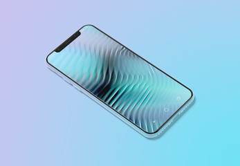 Aufkleber - Modern smartphone mockup on gradient background 3D rendering