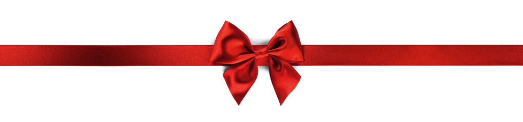 red ribbon bow isolated on white