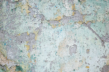 Wall Mural - wall with colorful dirty cracked texture