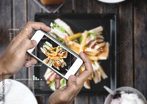 Fotografía Food Nutrition Scanning Technology, and Healthy eating Lifestyles