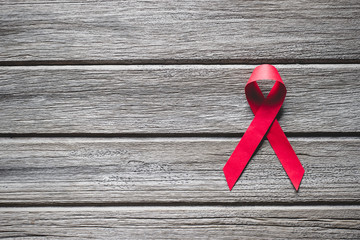 Paper ribbon on the day of World AIDS Day.