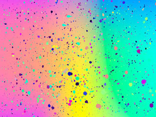 Unicorn background with rainbow mesh. Fantasy gradient backdrop with splash. Vector illustration for poster, brochure, invitation, cover book, catalog. Trendy template for holiday design