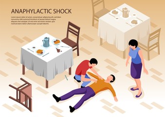 Poster - Isometric Allergy Horizontal Illustration