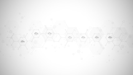 Cloud computing concept with flat icons and symbols. Innovation technology background.