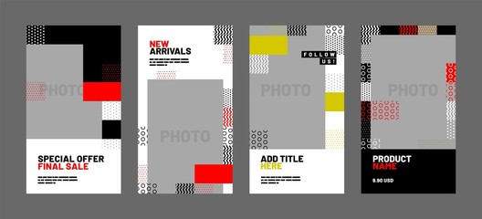 Wall Mural - editable post template set for banner sale, presentation, flyer, poster, invitation, stories, stream