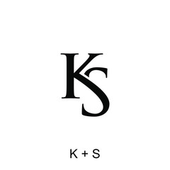 Sticker - letter K and S concept for initials logo template ready to use