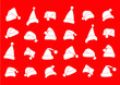© nantana - white hat santa christmas and isolated design on red background illustration vector