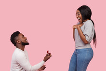 Man In Love Making Proposal To His Girlfriend