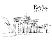 Drawing Sketch Illustration Of The Brandenburg Gate