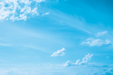 Wall Mural - Vintage tone abstract summer background, Blue sky and moving white cloud in sunny day