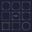 © Valedi  - Asian square frame set in vintage style. Traditional chinese ornaments for your design. Vector golden japanese pattern. Artwork graphic, asian culture decoration